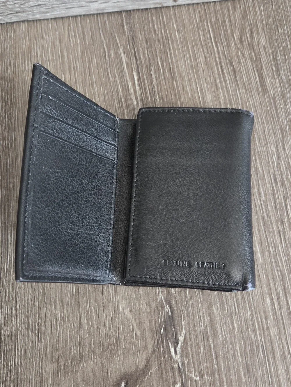 True Religion Genuine Leather Trifold RFID Blocking Protection Black Men Wallet